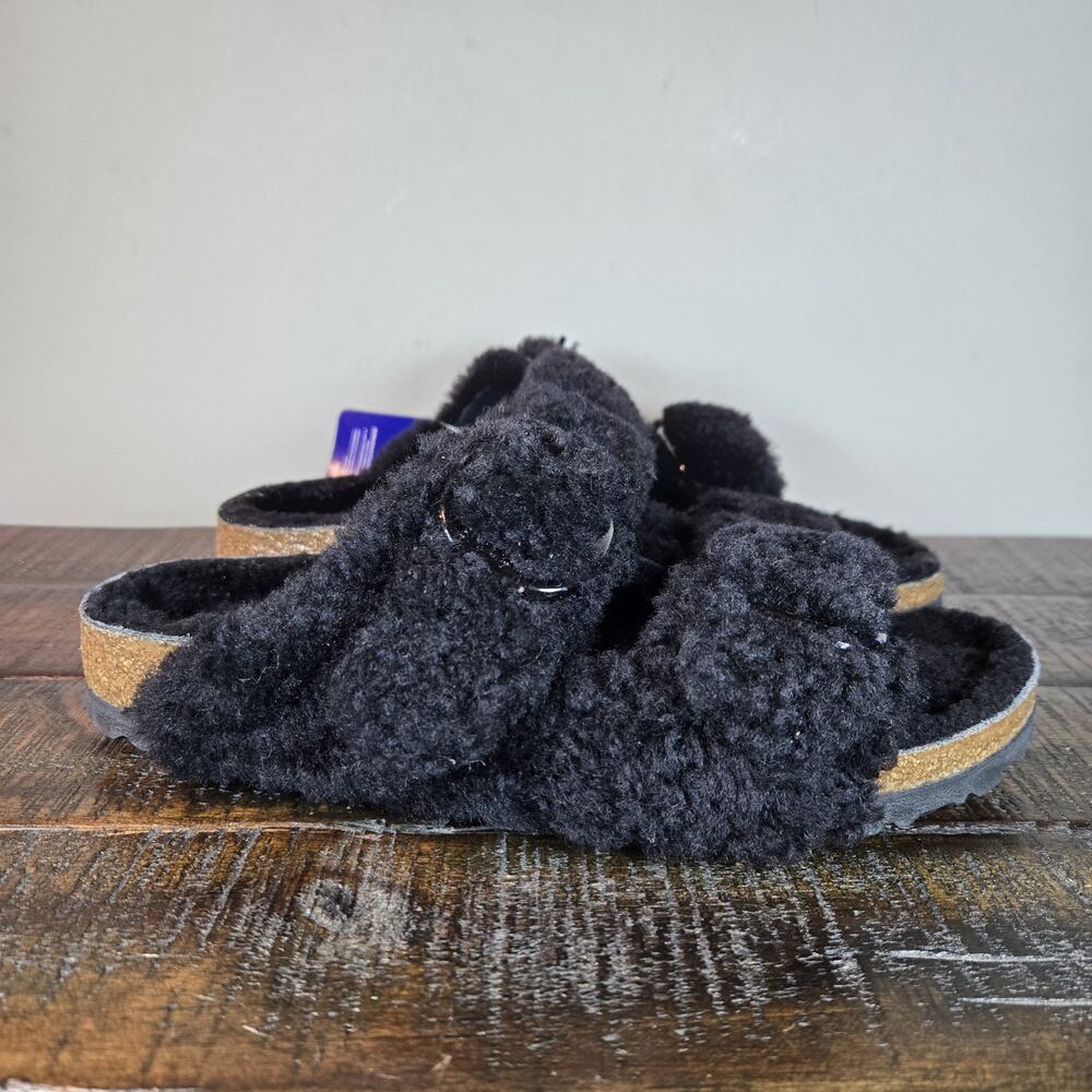 NEW Birkenstock Arizona Shearling Big Buckle Womens Size 7 EU 38 Narrow Slippers